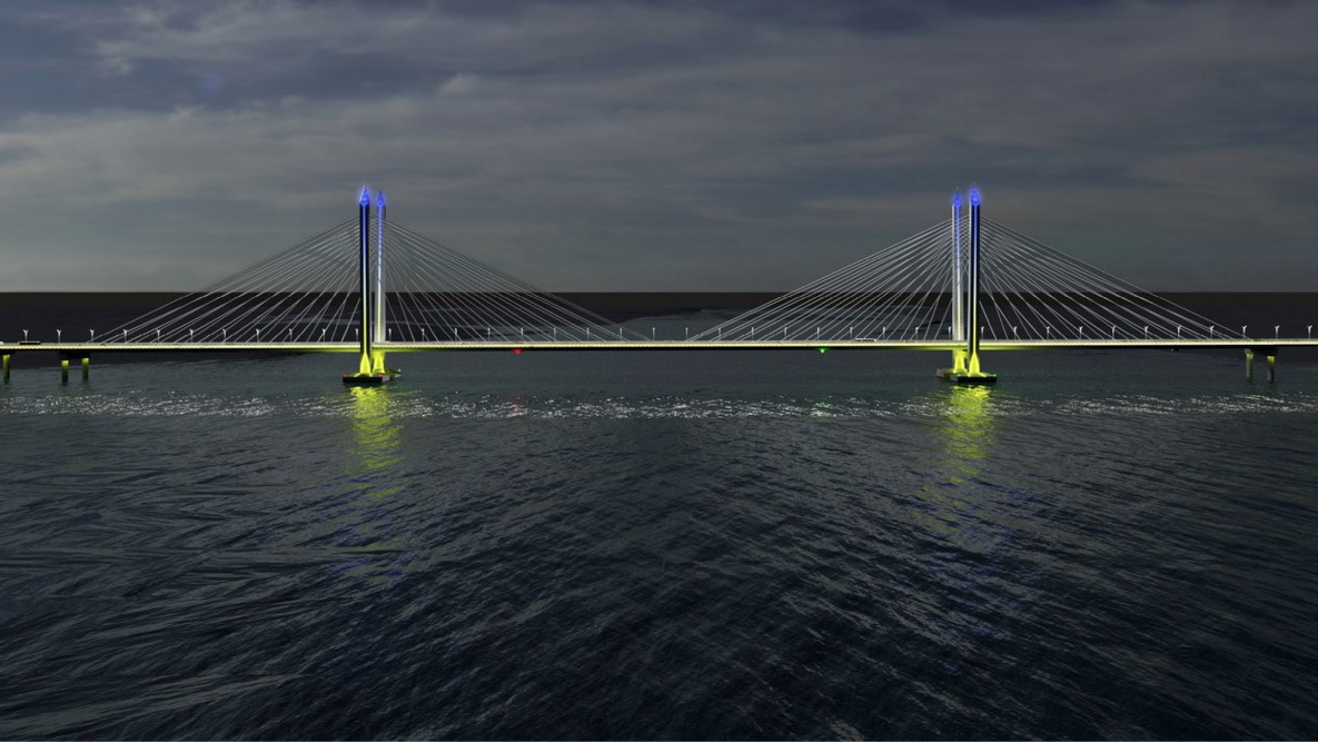 На фото: презентація проекту майбутнього моста